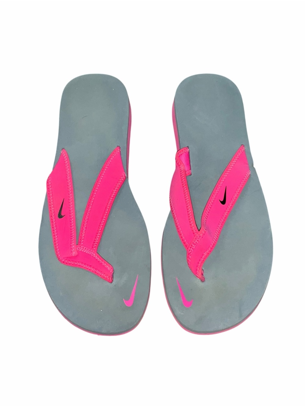 Nike Comfort Footbed Flip Flops Gray Pink Women’s Size 9 Sandals